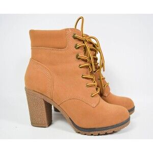White Mountain Tan Dartford Heeled Lace Up Ankle Boots Size 7